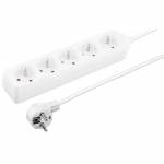 TITANUM 5-WAY SOCKET WITH SURGE PROTECTION, GROUND PIN 3M TL121 WHITE