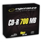 ESPERANZA CD-R BLACK 700MB/80min - SLIM CASE 10 SZT.