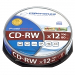ESPERANZA CD-RW X12 700MB/80min - CAKE BOX 10 PCS.